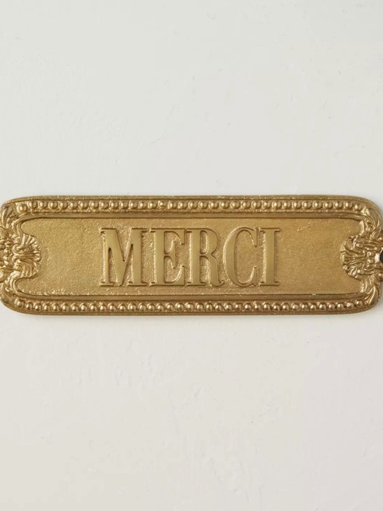 Anthropologie Other - Merci French Word Cottage Metal Sign